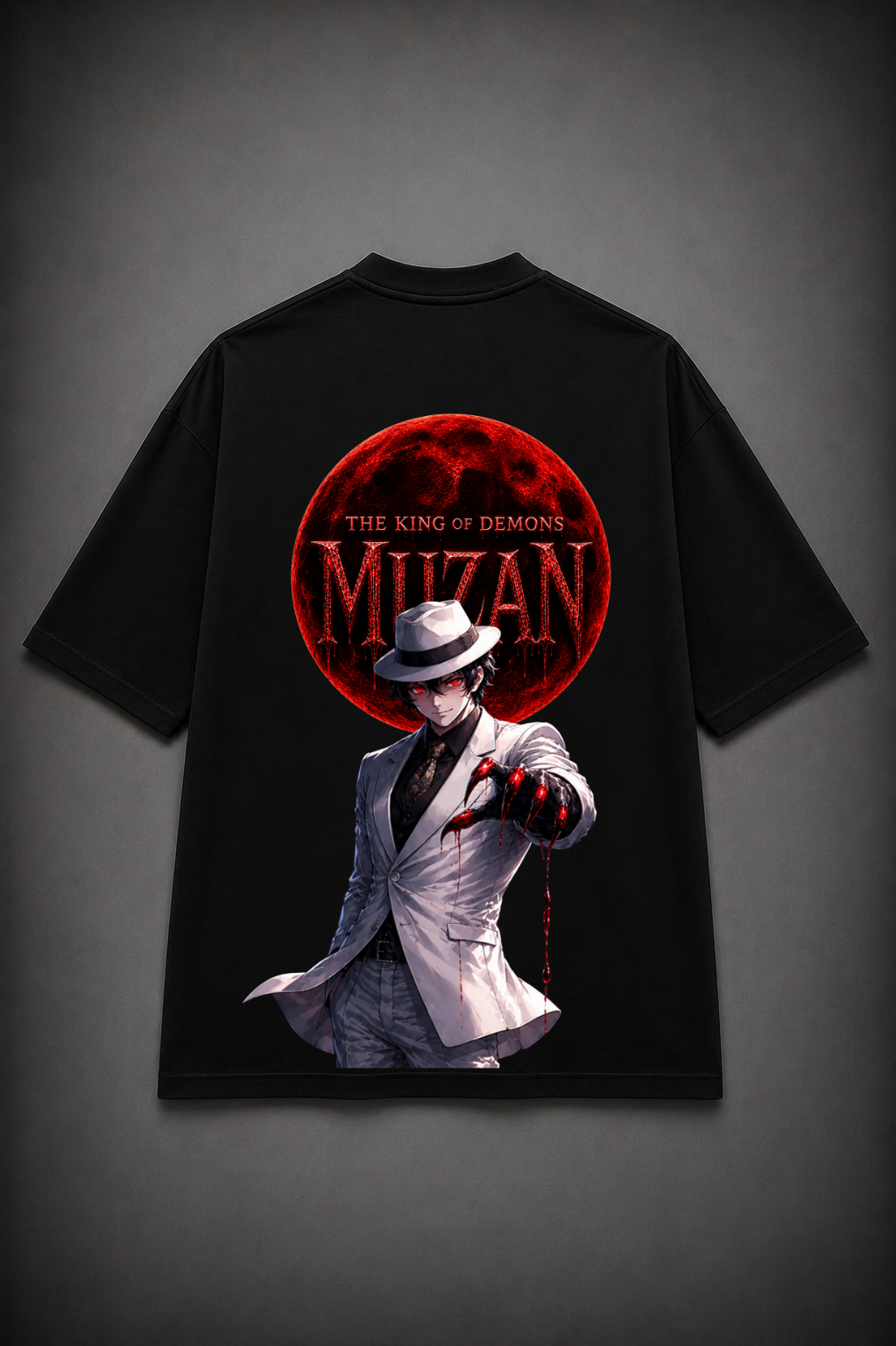 Muzan Kibutsuji Oversized Anime T-Shirt - Black