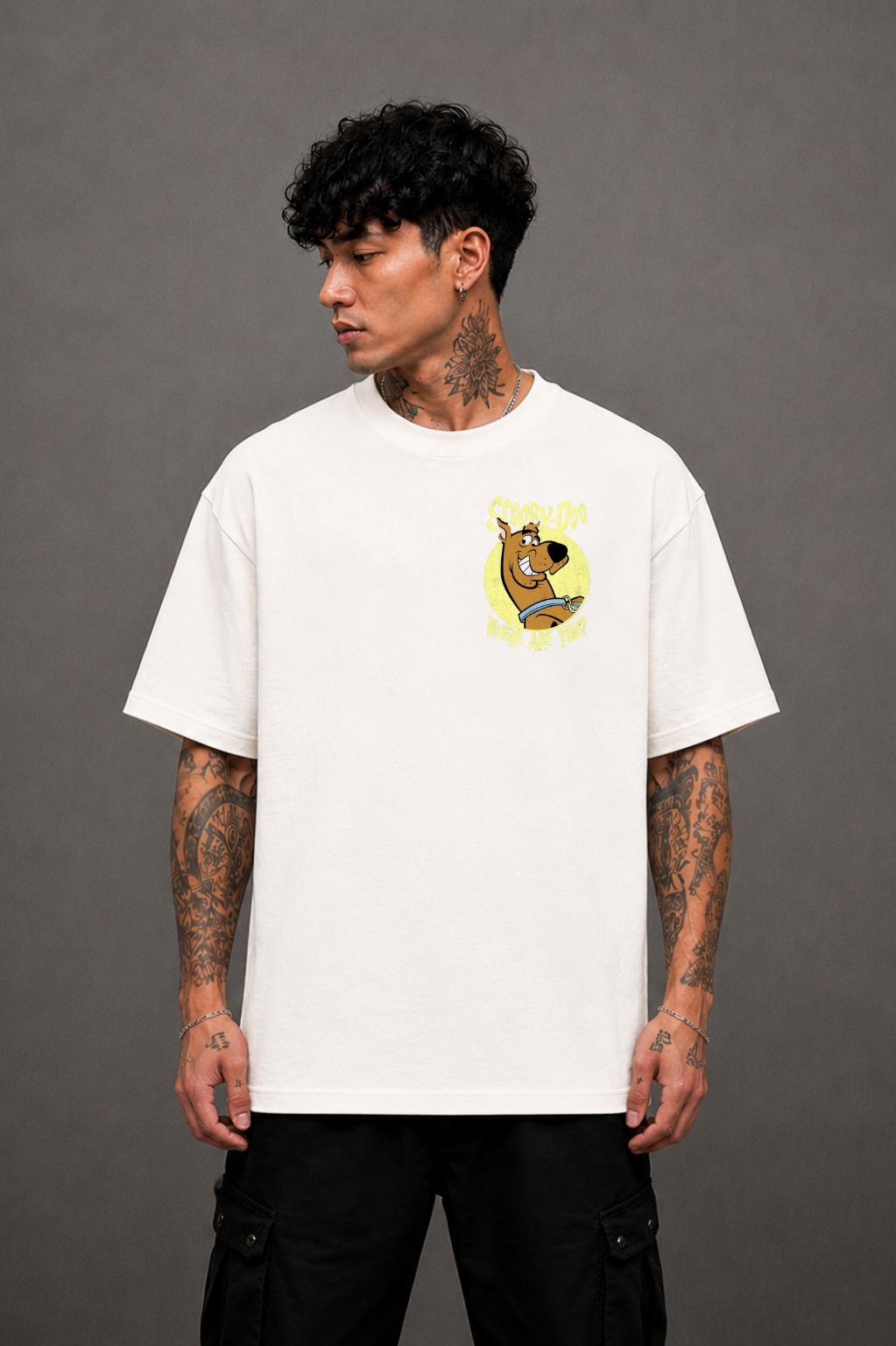 Scooby-Doo Oversized Anime T-Shirt - White