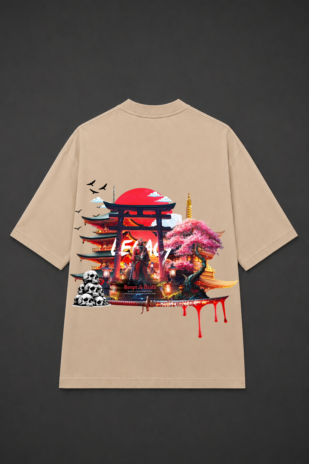 Legacy Graphic Oversized T-Shirt - Beige