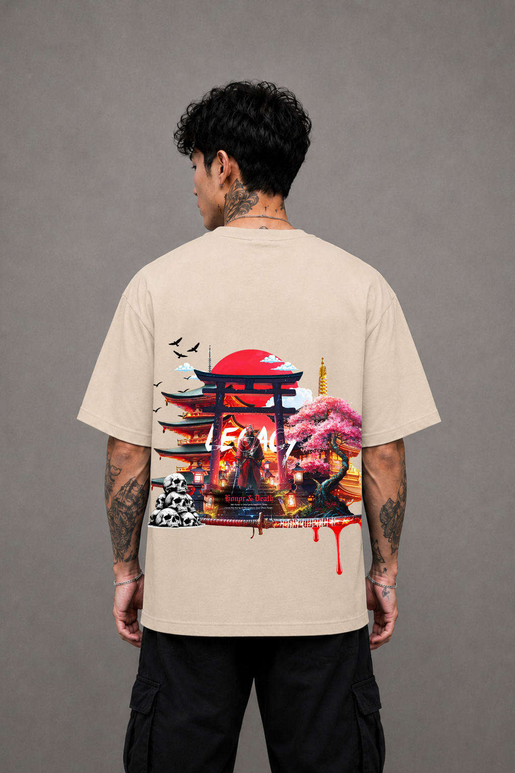 Legacy Graphic Oversized T-Shirt - Beige