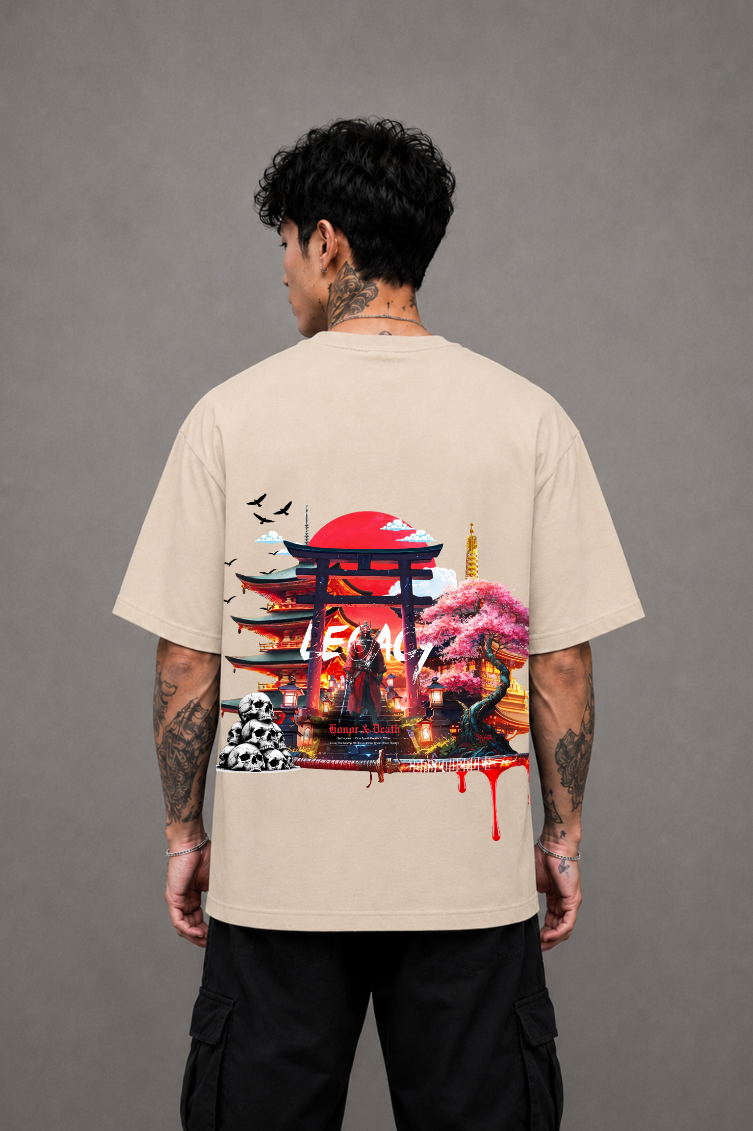Legacy Graphic Oversized T-Shirt - Beige