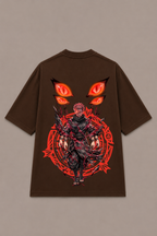 Sukuna Anime Oversized T-Shirt - Coffee Brown
