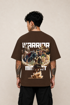 Warrior Graphic Oversized T-Shirt - Coffee Brown