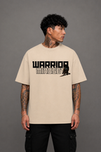 Warrior Graphic Oversized T-Shirt Beige