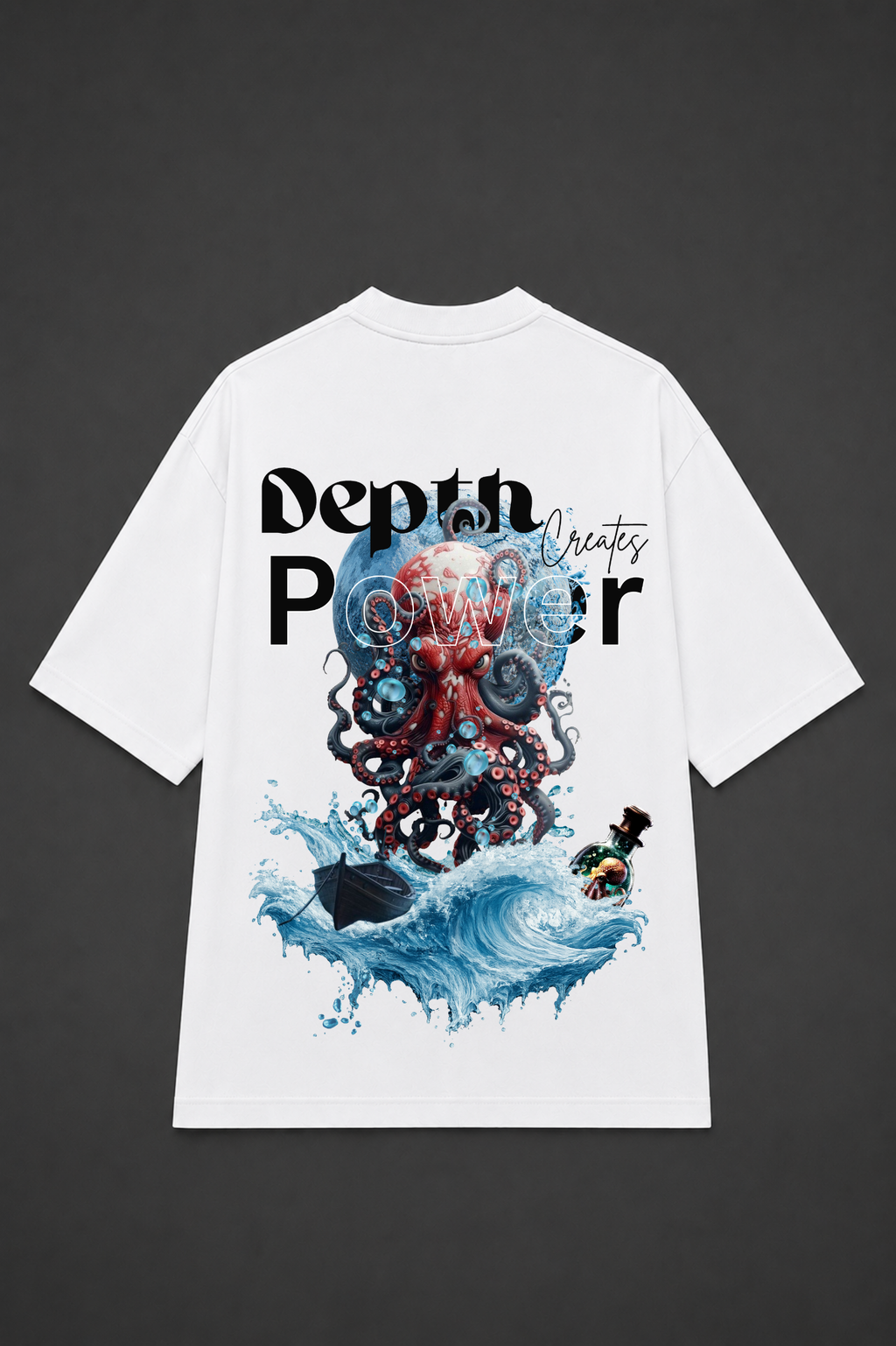 Depth Graphic Oversized T-Shirt - White
