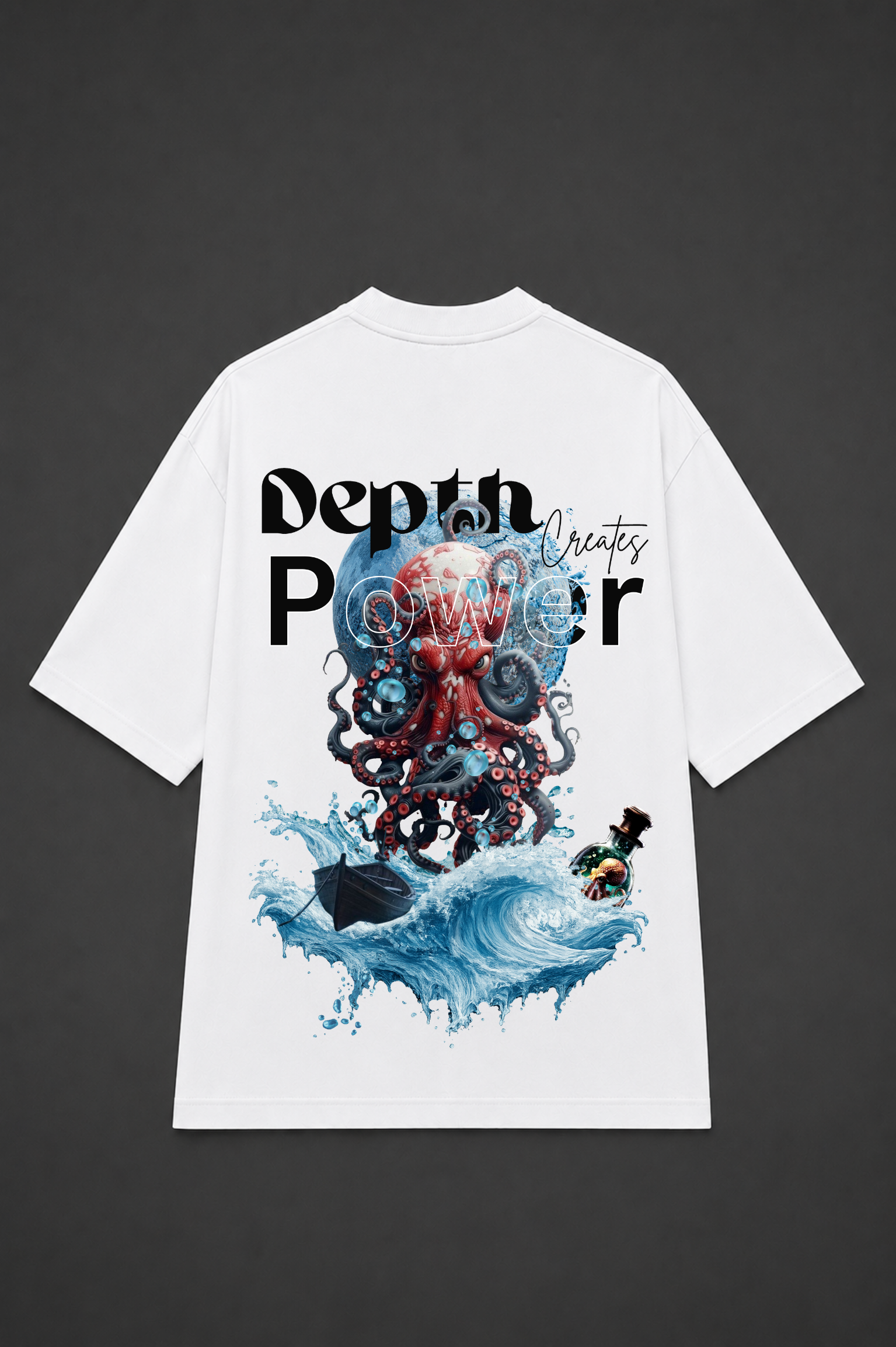 Depth Graphic Oversized T-Shirt - White
