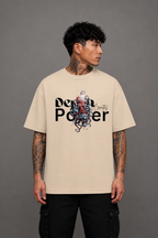 Depth Graphic Oversized T-Shirt - Beige