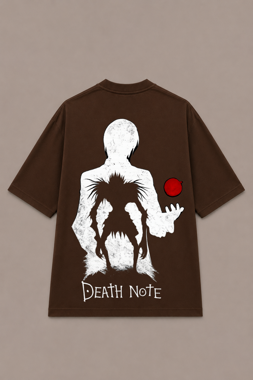 Death Note Oversized Anime T-Shirt - Coffee Brown