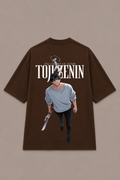 Toji Fushiguro Anime Oversized T-Shirt  - Coffee Brown