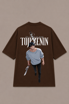 Toji Fushiguro Anime Oversized T-Shirt  - Coffee Brown