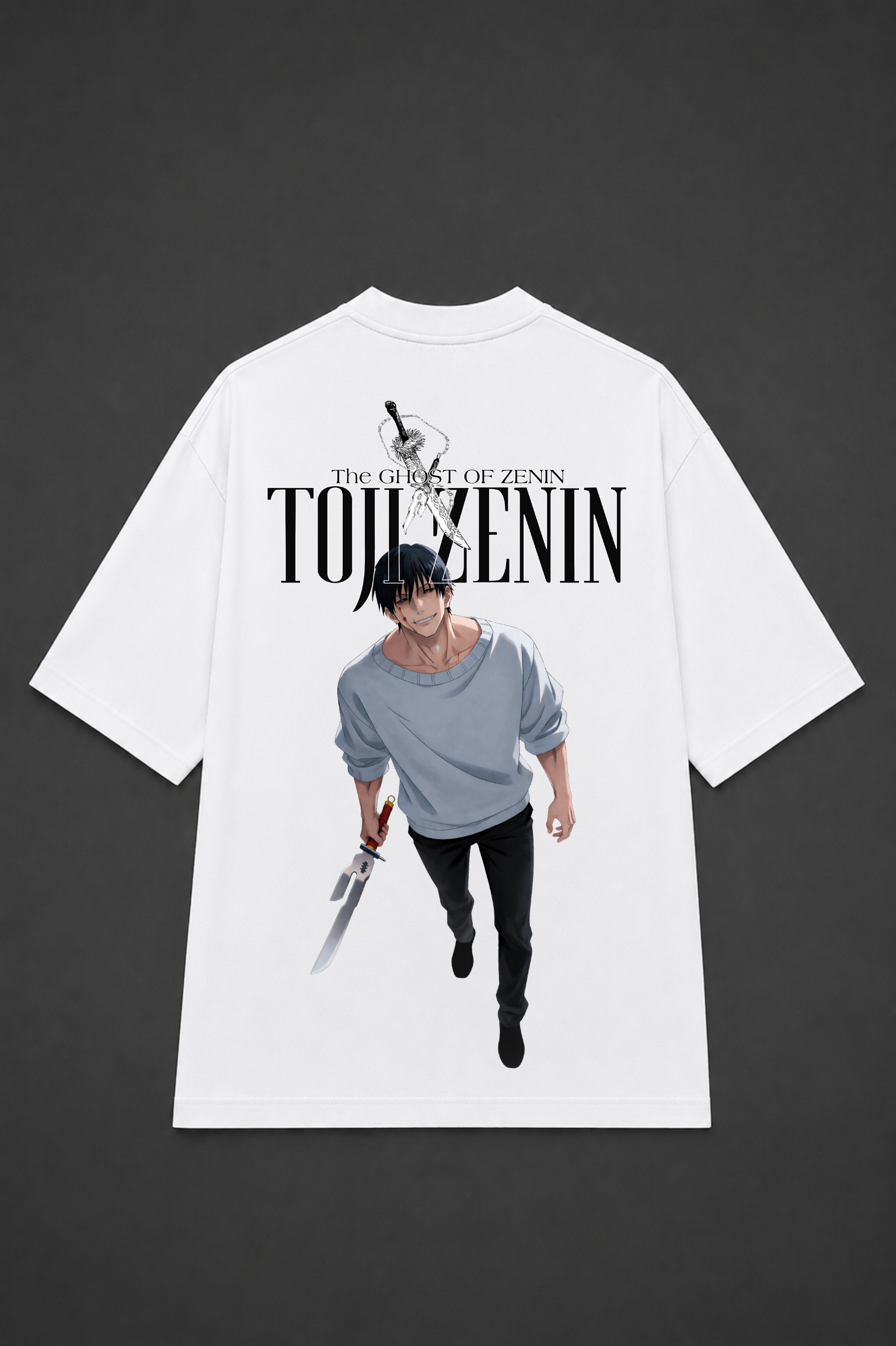 Toji Fushiguro Anime Oversized T-Shirt - White