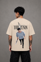 Toji Fushiguro Anime Oversized T-Shirt - Beige