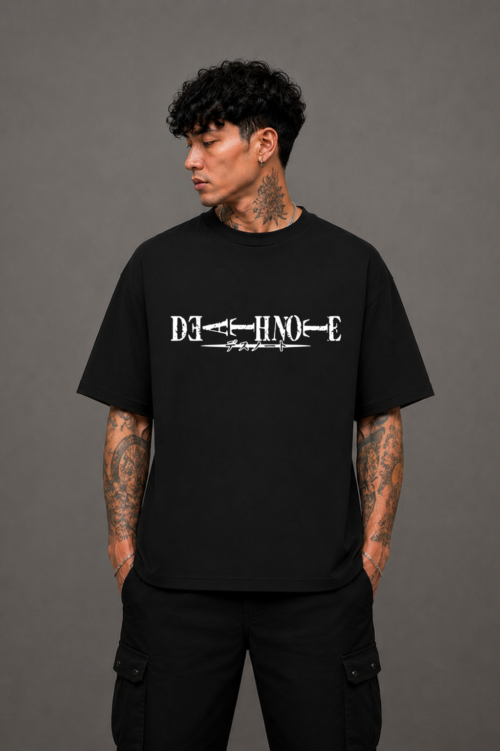 Death Note Oversized Anime T-Shirt - Black