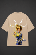Majin Vegeta Oversized Anime T-Shirt - Beige