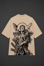 ZORO Oversized Anime T-Shirt - Beige