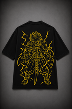 Zenitsu Agatsuma Oversized Anime T-Shirt - Black