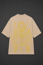 Zenitsu Agatsuma Oversized Anime T-Shirt - Beige