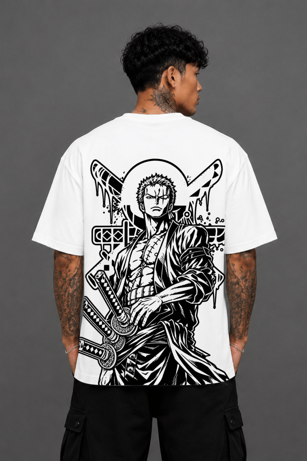 ZORO Oversized Anime T-Shirt - White