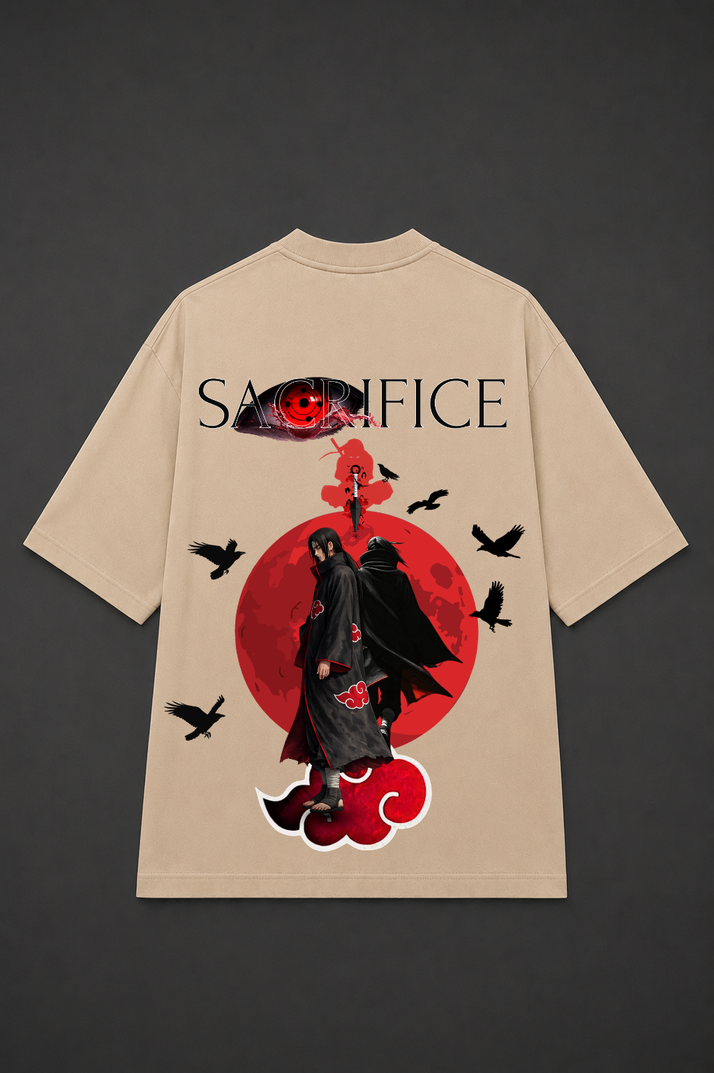 Itachi Uchiha Anime T-Shirt - Beige