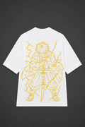Zenitsu Agatsuma Oversized Anime T-Shirt - White
