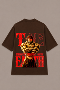 Yujiro Anime Oversized T-Shirt - Coffee Brown