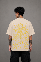 Zenitsu Agatsuma Oversized Anime T-Shirt - Beige