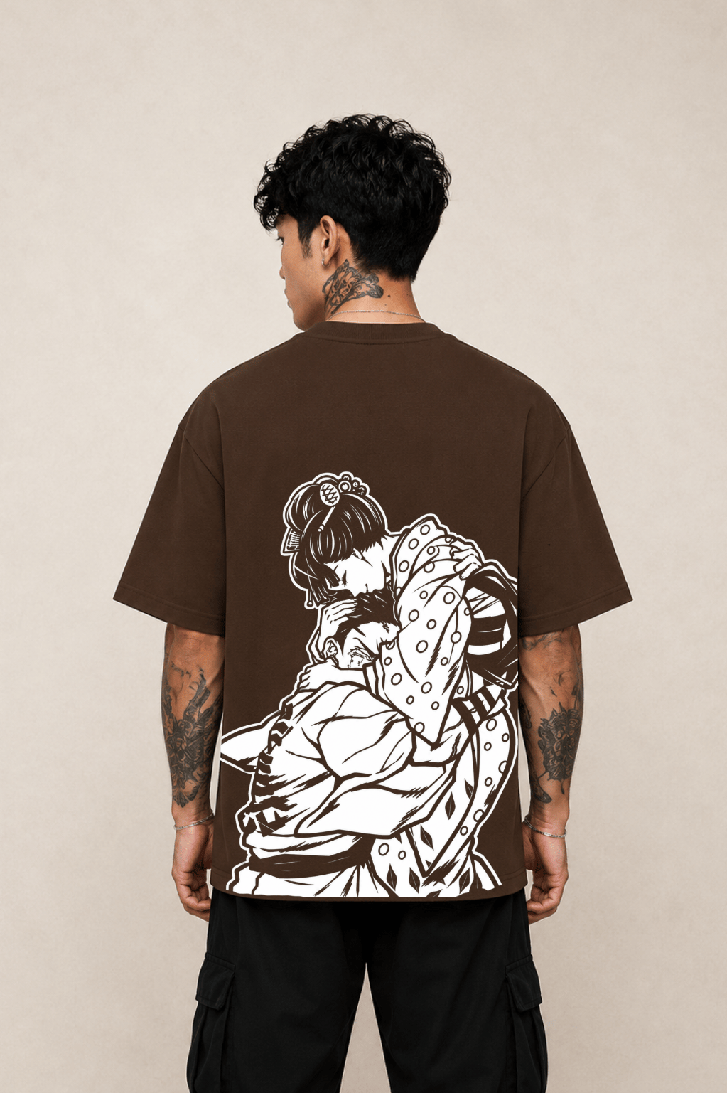 Akaza x Koyuki Anime T-Shirt - Coffee Brown