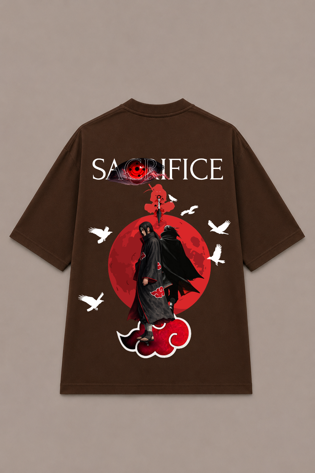 Itachi Uchiha Anime T-Shirt - Coffee Brown