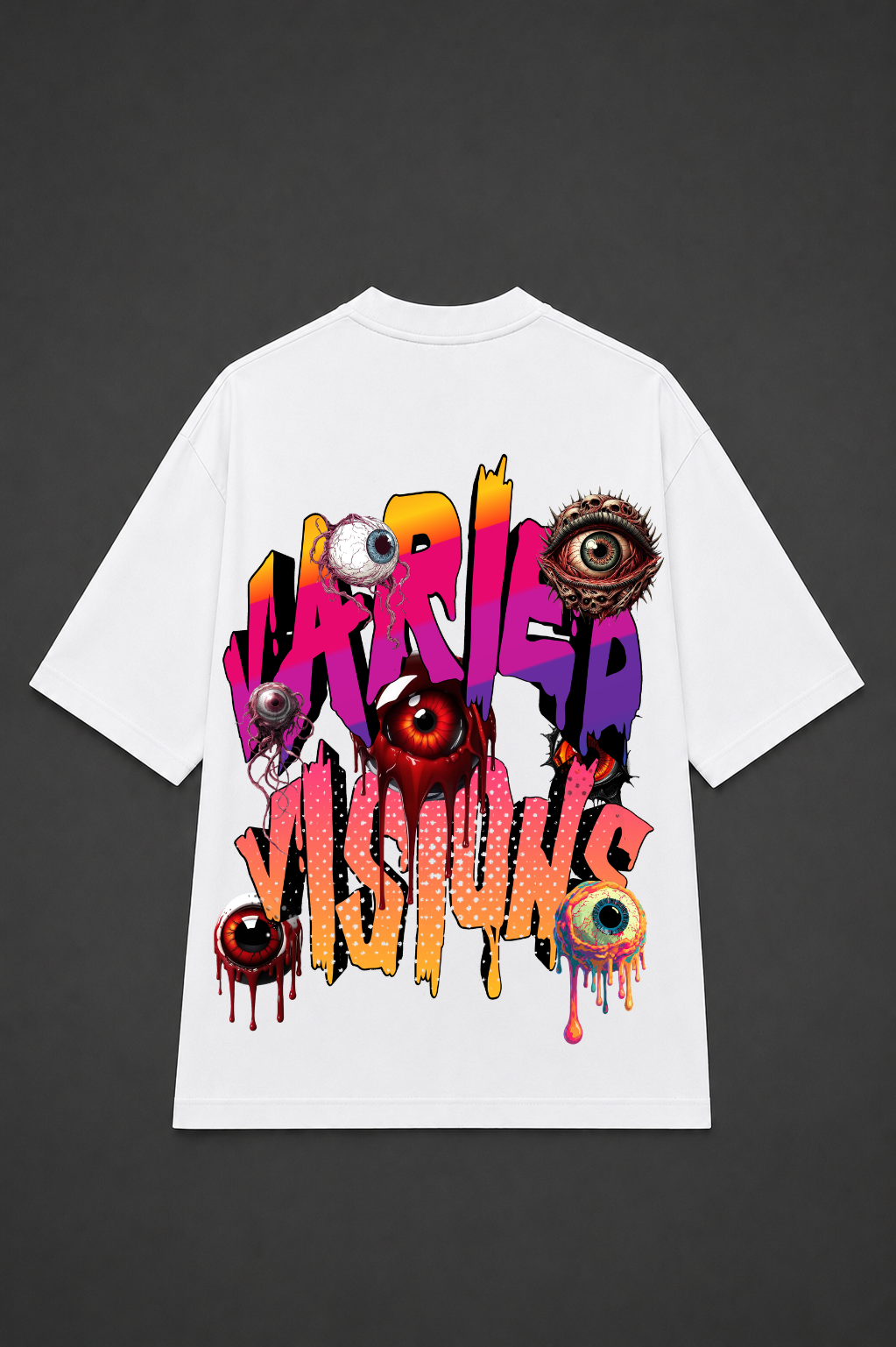Varied Visions Oversized Graphic T-Shirt - White