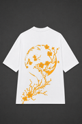Moon Blossom Oversized Graphic T-Shirt - White
