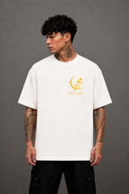 Moon Blossom Oversized Graphic T-Shirt - White