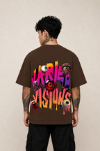 Varied Visions Oversized Graphic T-Shirt - Coffee Brown
