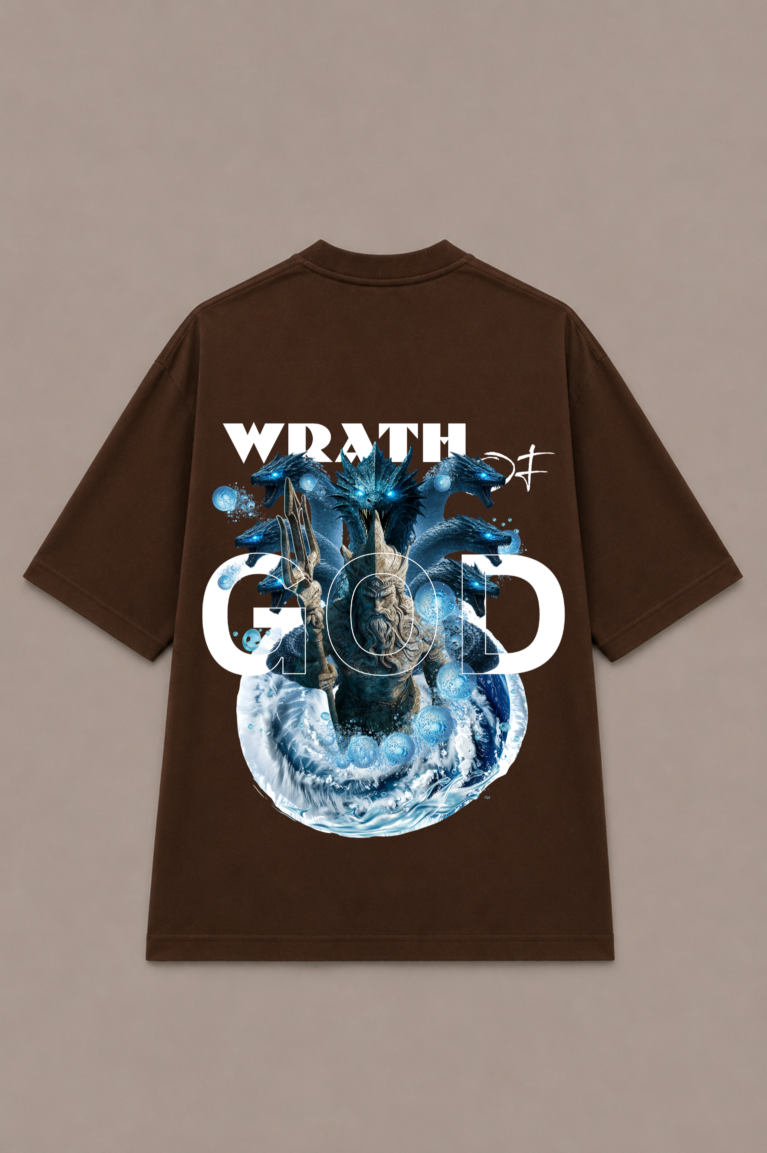 WOG Oversized Graphic T-Shirt – Wrath of God Edition - Coffee Brown