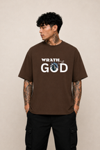 WOG Oversized Graphic T-Shirt – Wrath of God Edition - Coffee Brown