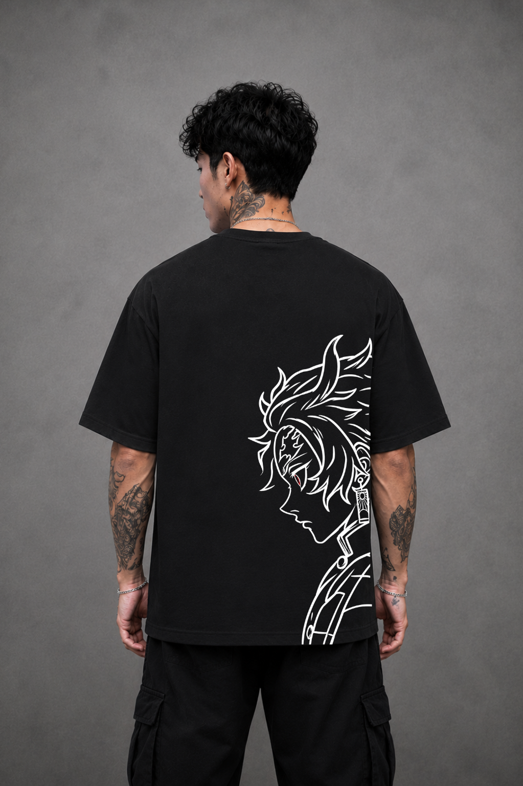 Tanjiro Kamado Anime T-Shirt - Black