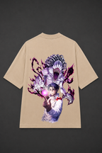 Yuta Okkotsu Oversized Anime T-Shirt - Beige