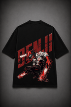 Denji Oversized Anime T-Shirt - Black
