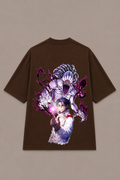 Yuta Okkotsu Oversized Anime T-Shirt  - Coffee Brown
