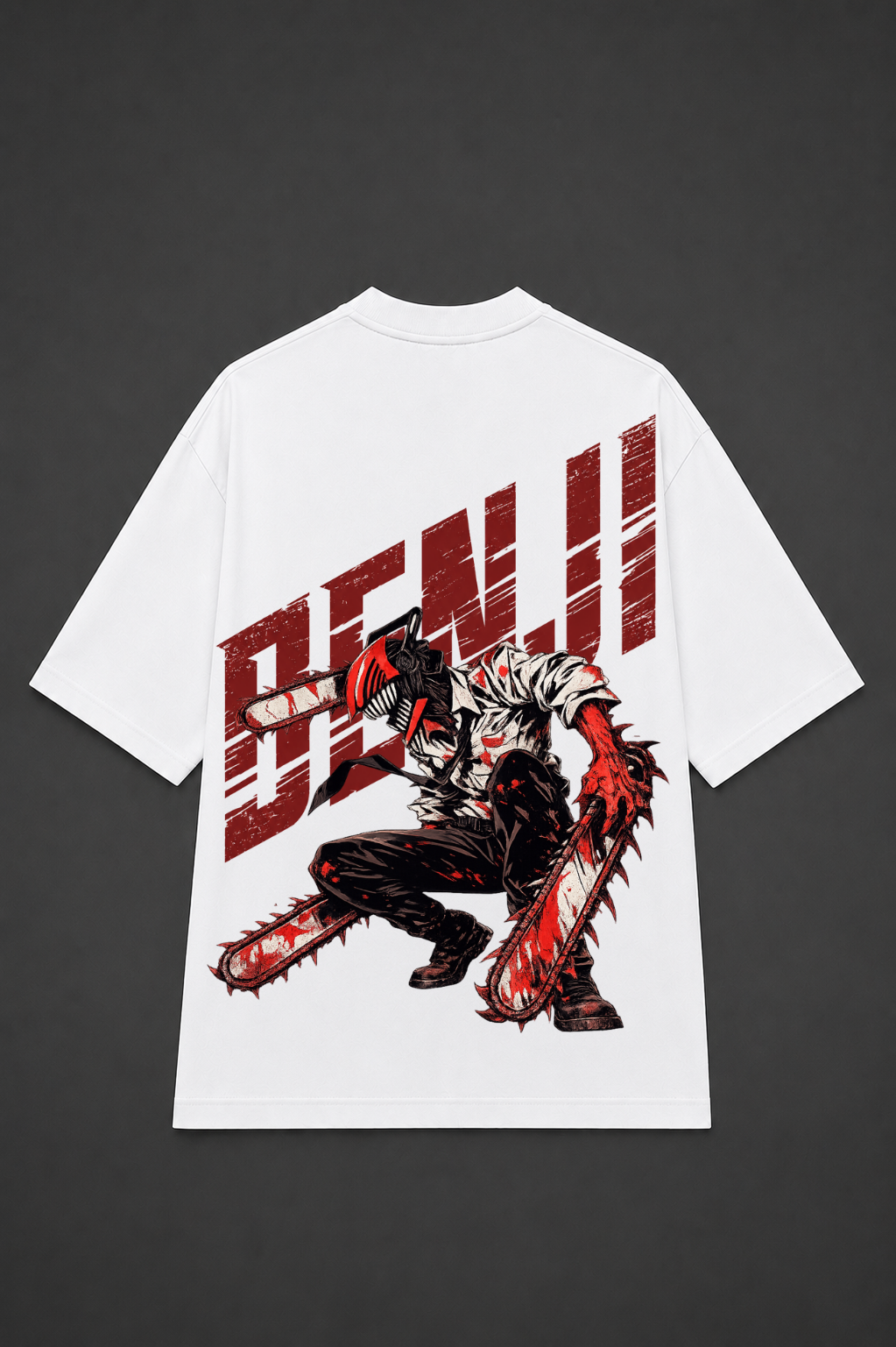 Denji Oversized Anime T-Shirt - White