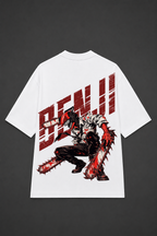 Denji Oversized Anime T-Shirt - White