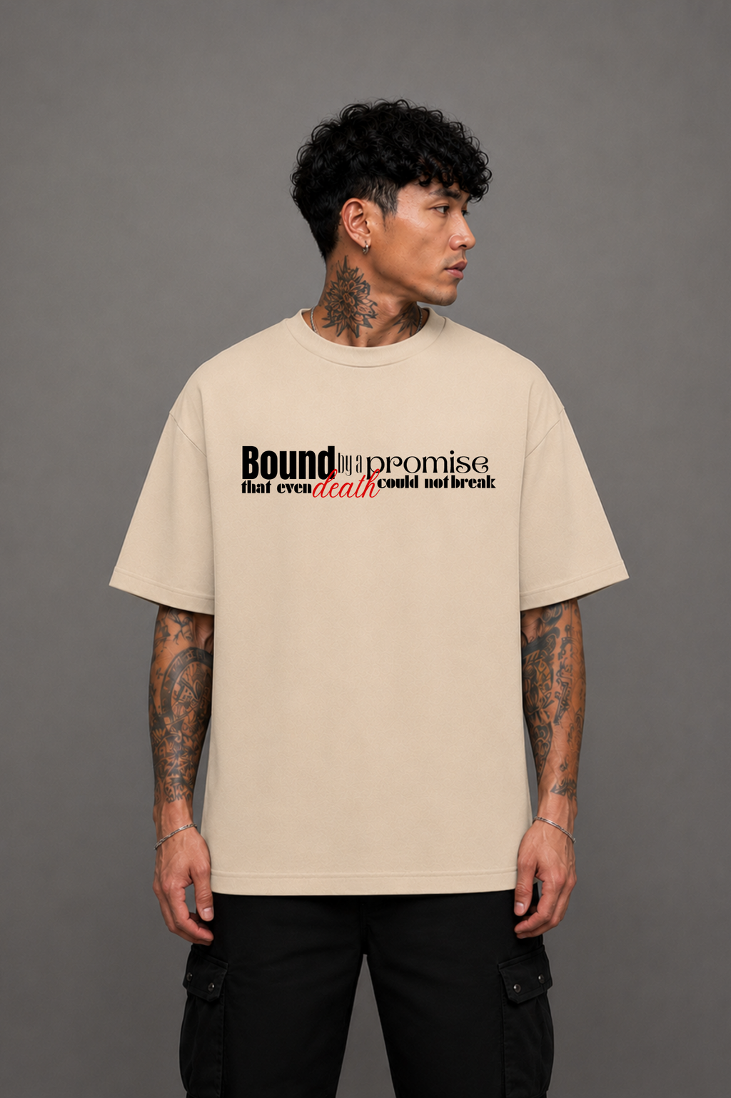 Yuta Okkotsu Oversized Anime T-Shirt - Beige