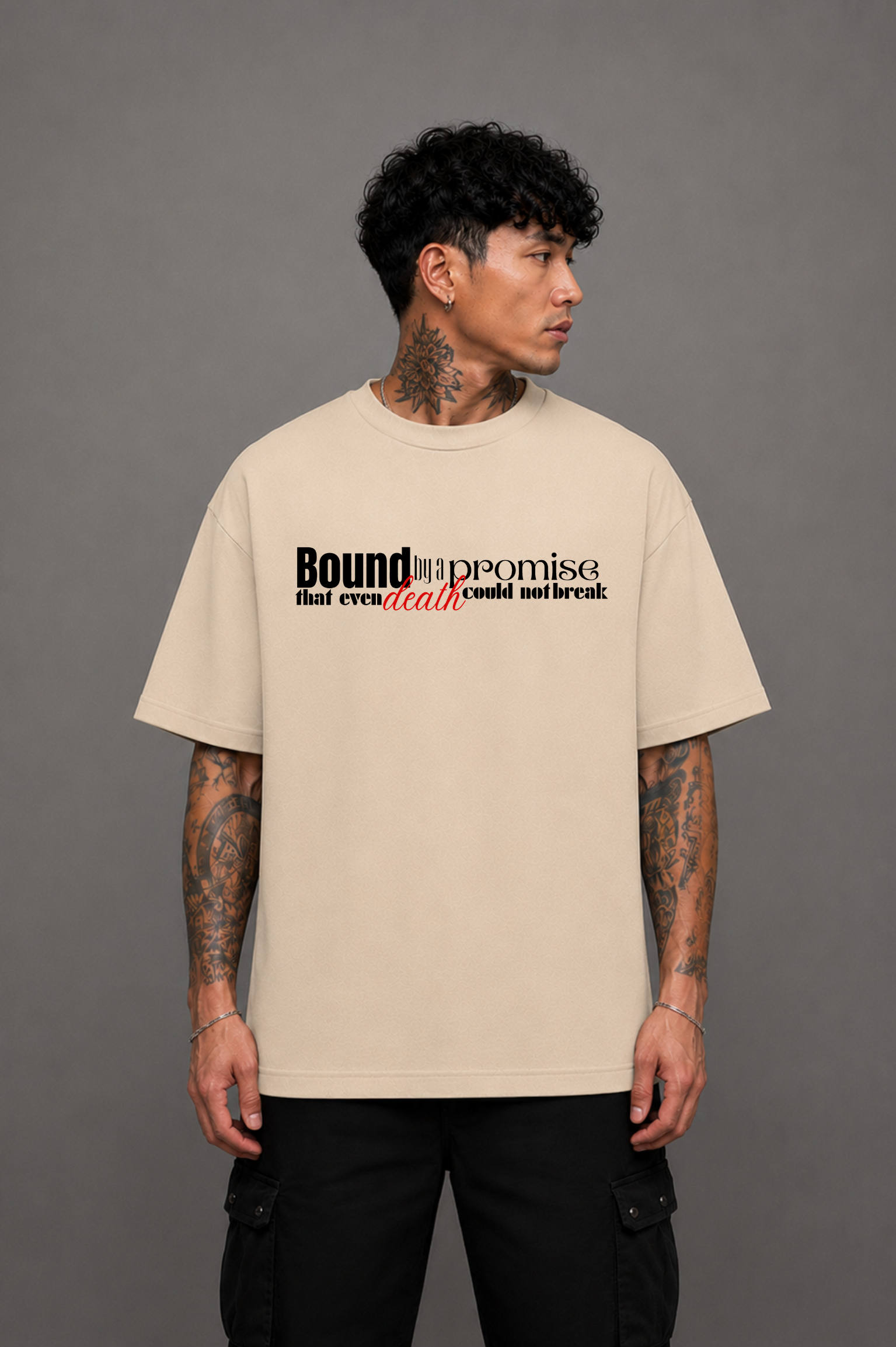 Yuta Okkotsu Oversized Anime T-Shirt - Beige