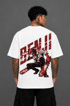 Denji Oversized Anime T-Shirt - White