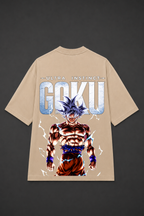 Ultra Instinct Goku Oversized Anime T-Shirt - Beige