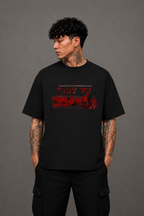 Denji Oversized Anime T-Shirt - Black
