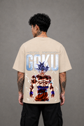 Ultra Instinct Goku Oversized Anime T-Shirt - Beige