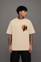 Ultra Instinct Goku Oversized Anime T-Shirt - Beige