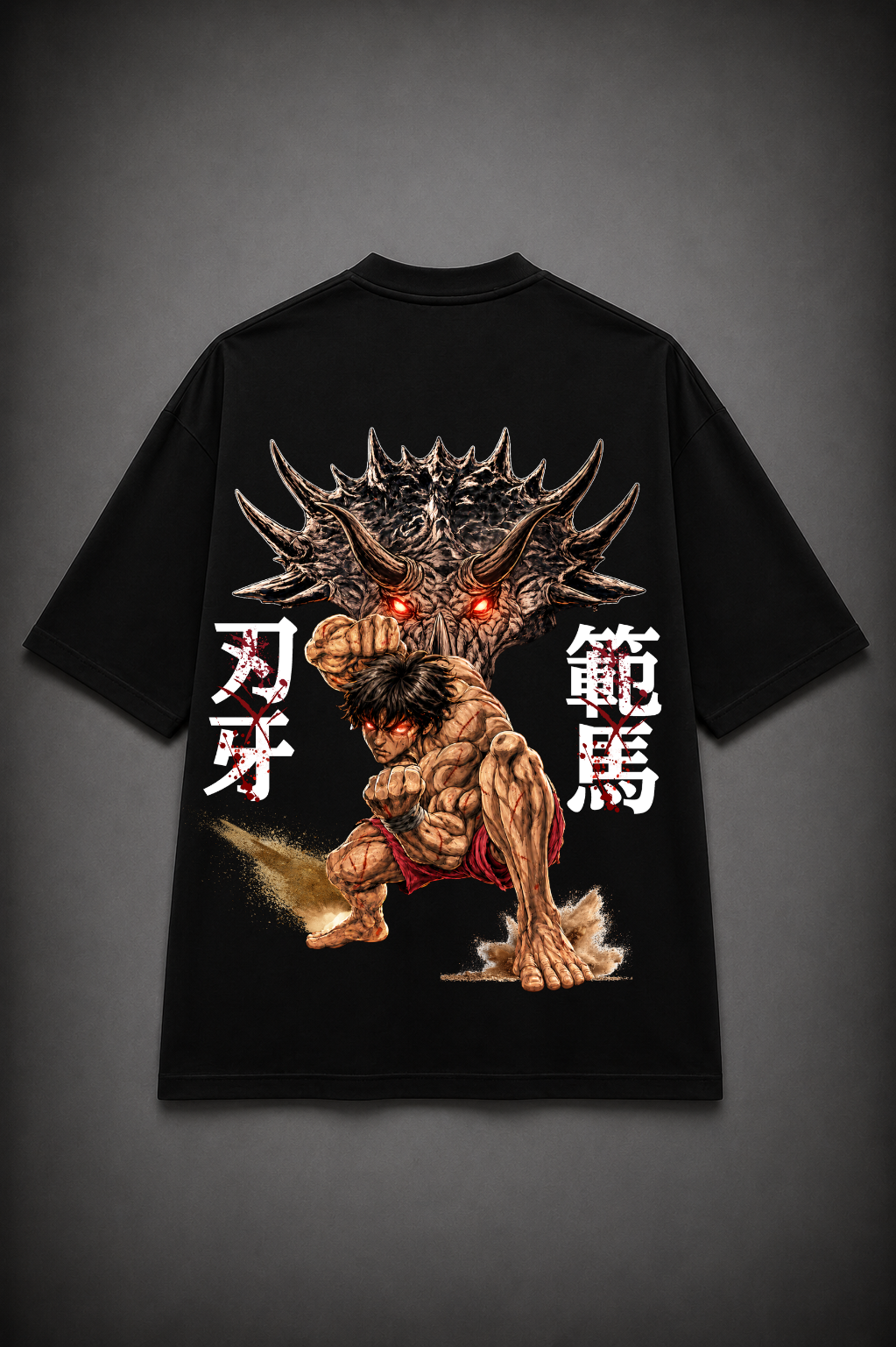 Baki Hanma Oversized Anime T-Shirt - Black