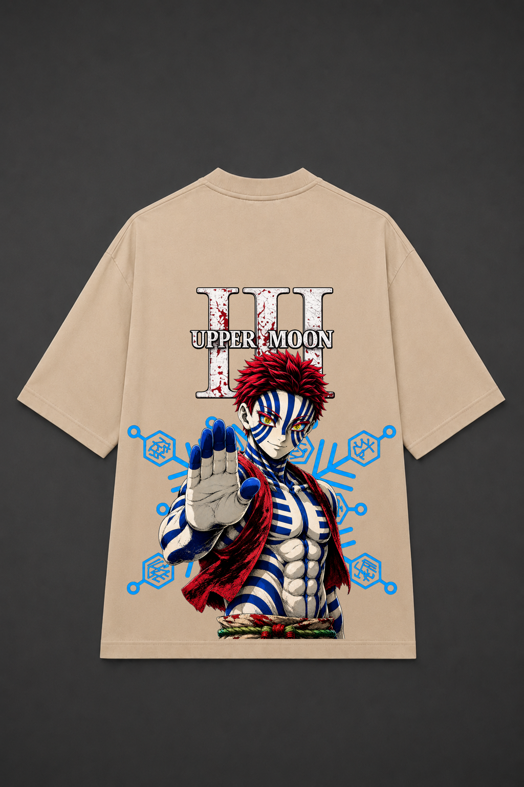 Akaza Anime Oversized T-Shirt - Beige