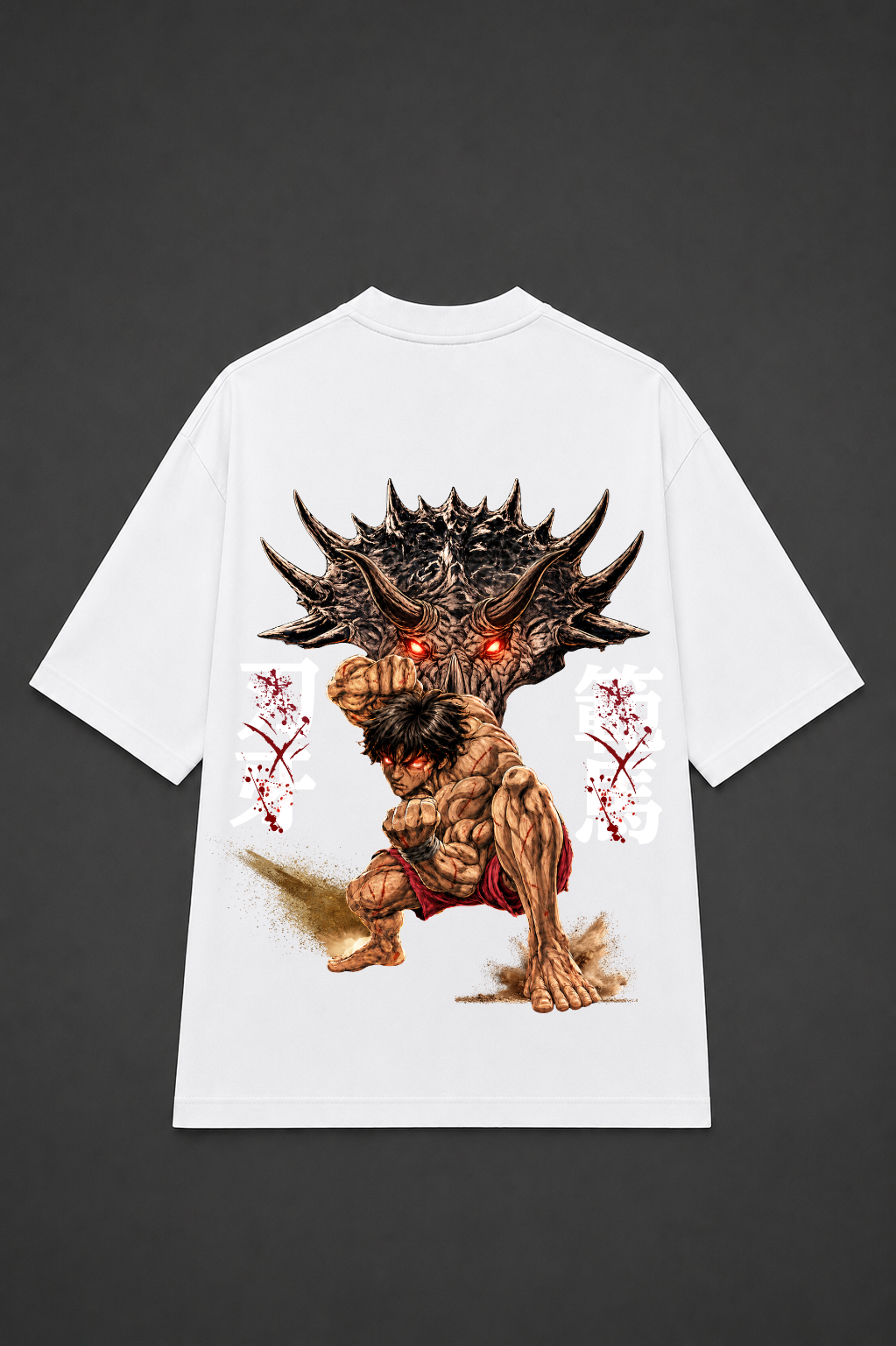 Baki Hanma Oversized Anime T-Shirt - White